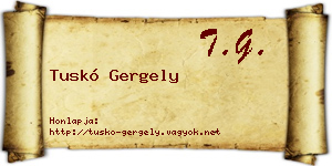 Tuskó Gergely névjegykártya